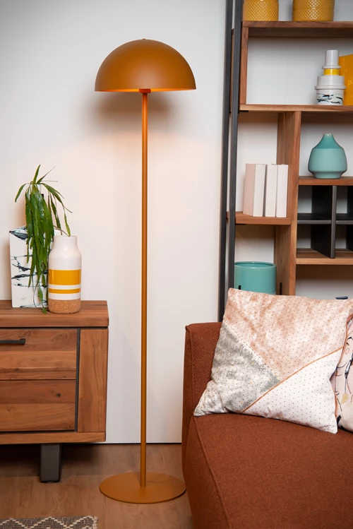 Lucide SIEMON - Lampadaire - Ø 35 cm - 1xE27 - Jaune Ocre - ambiance 3